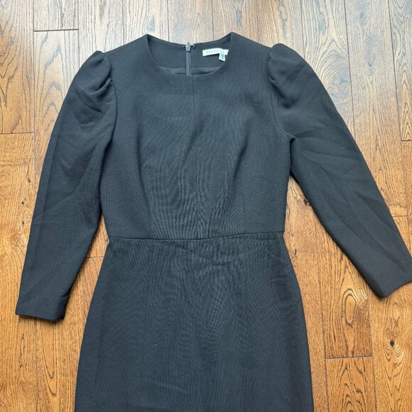Veronica Beard Black Geoff Puff Shoulder Midi Dress Size 2 Made in USA MSRP $595 - Picture 3 of 13